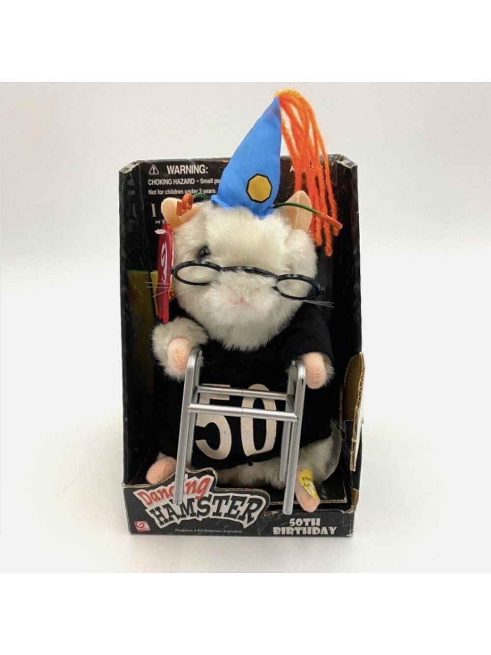 2003 Gemmy Dancing Hamster 50th Birthday Animated Singing Works Great